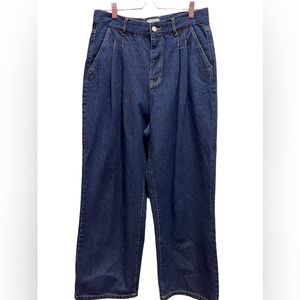 Petite women vintage high waisted baggy style denim pants
